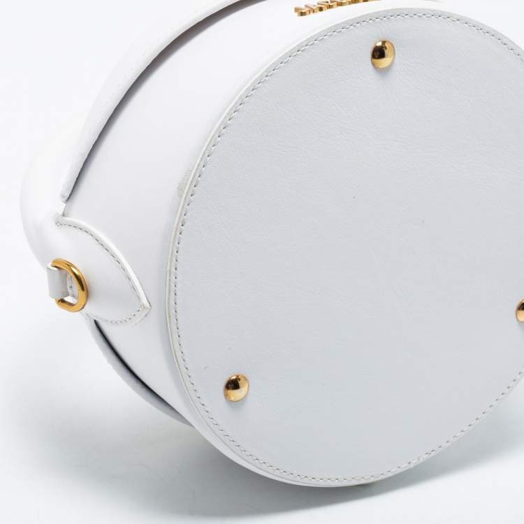 Pre Owned Jacquemus White Leather La Boite A Gateaux Shoulder Bag