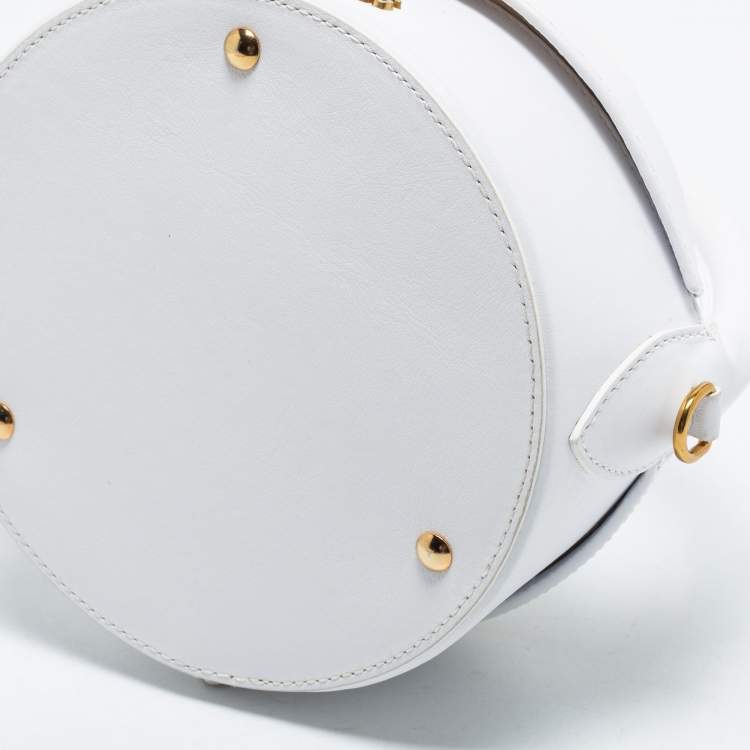 Pre Owned Jacquemus White Leather La Boite A Gateaux Shoulder Bag