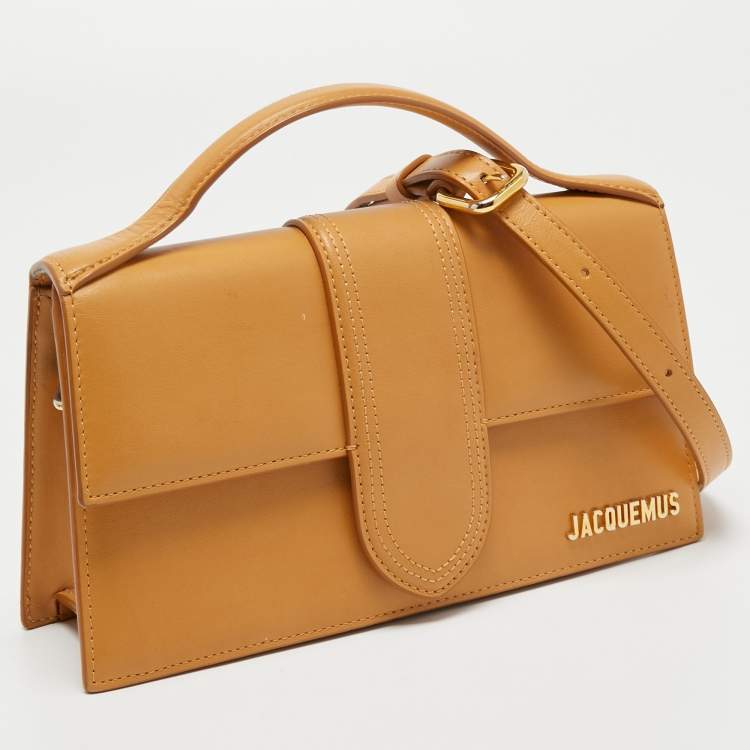 Pre Owned Jacquemus Tan Leather Le Grand Bambino Top Handle Bag