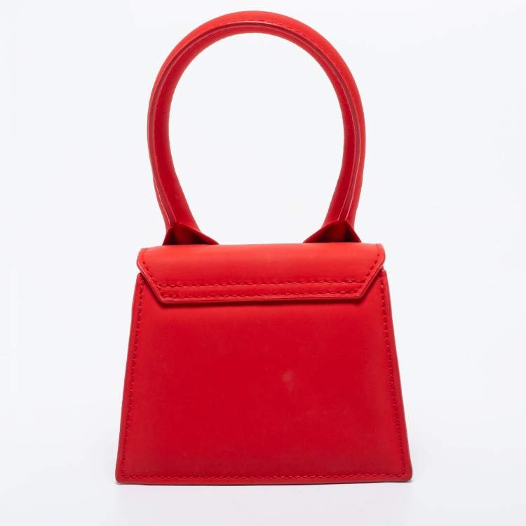 Pre Owned Jacquemus Red Leather Le Chiquito La Montagne Top Handle Bag