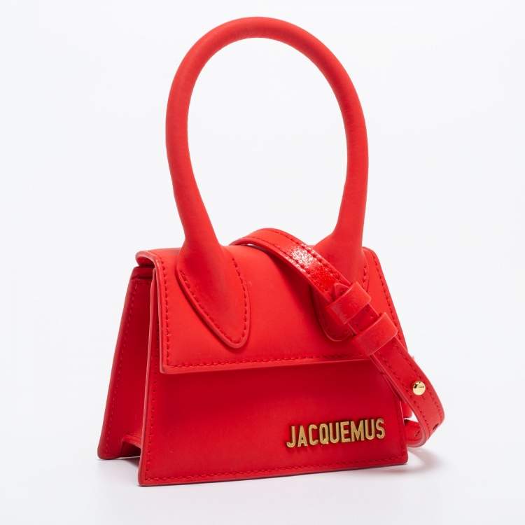 Pre Owned Jacquemus Red Leather Le Chiquito La Montagne Top Handle Bag