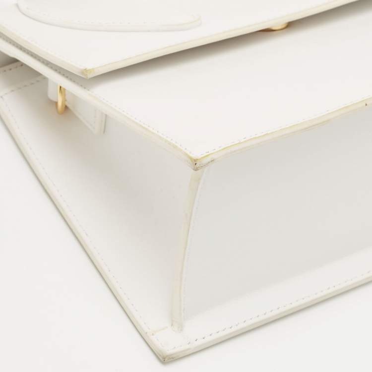 Pre Owned Jacquemus White Leather Grand Le Chiquito Top Handle Bag