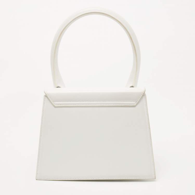 Pre Owned Jacquemus White Leather Grand Le Chiquito Top Handle Bag