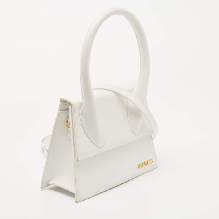 Pre Owned Jacquemus White Leather Grand Le Chiquito Top Handle Bag