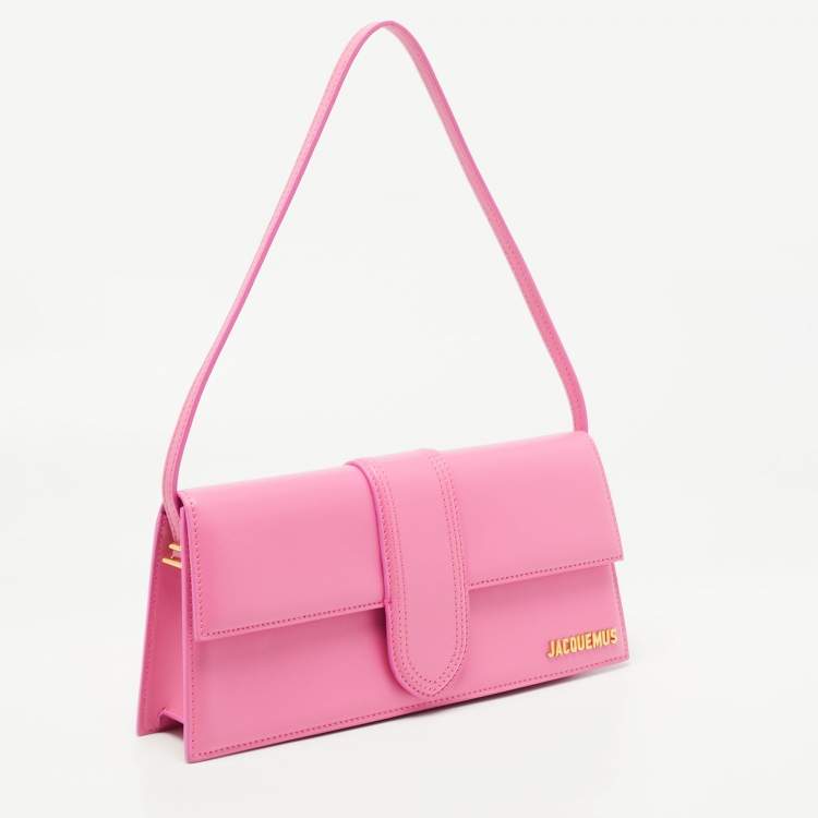 Pre Owned Jacquemus Pink Leather Le Bambino Long Shoulder Bag