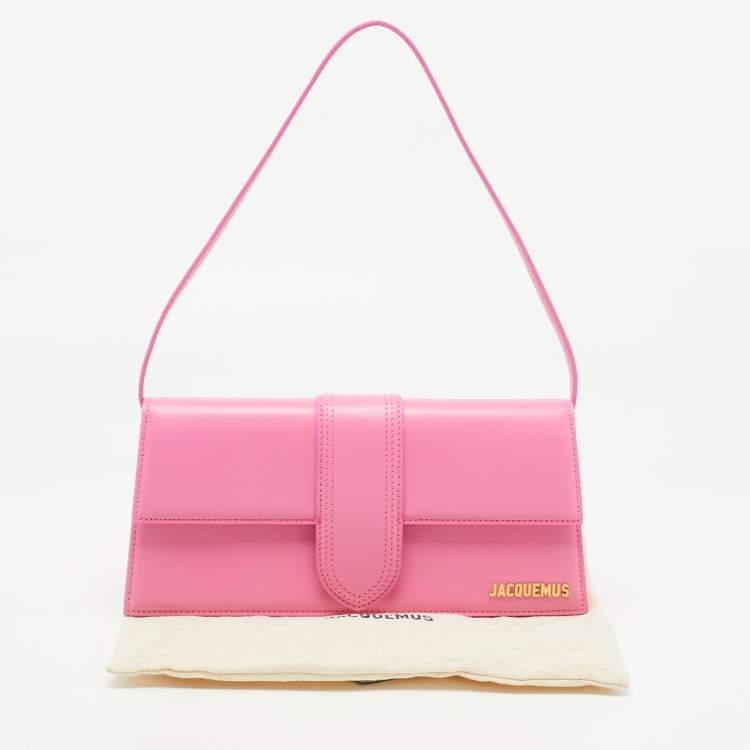 Pre Owned Jacquemus Pink Leather Le Bambino Long Shoulder Bag