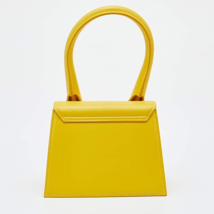 Pre Owned Jacquemus Yellow Leather Le Chiquito Top Handle Bag