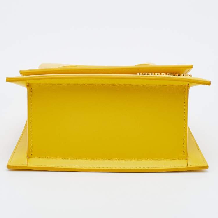 Pre Owned Jacquemus Yellow Leather Le Chiquito Top Handle Bag
