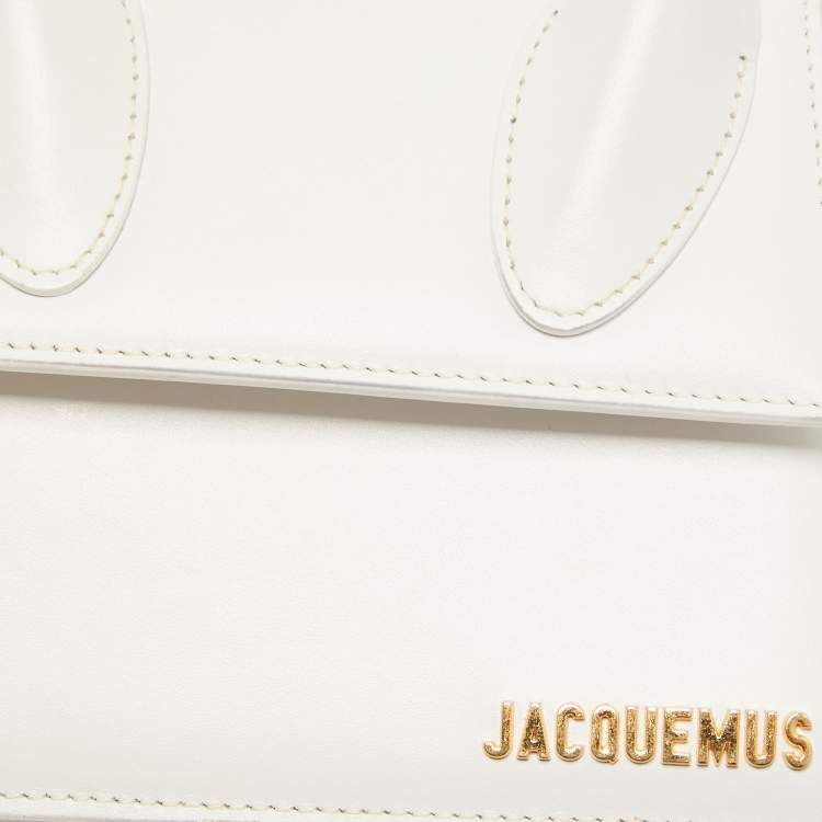 Pre Owned Jacquemus White Leather Le Chiquito Top Handle Bag