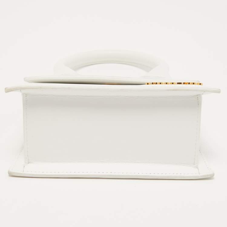 Pre Owned Jacquemus White Leather Le Chiquito Top Handle Bag