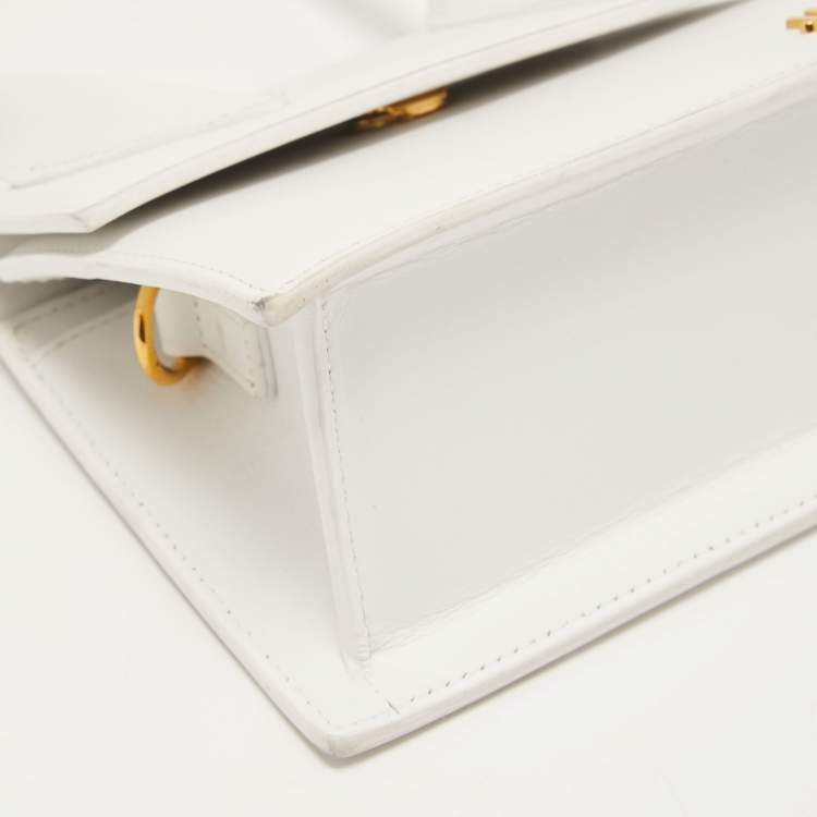 Pre Owned Jacquemus White Leather Le Chiquito Top Handle Bag