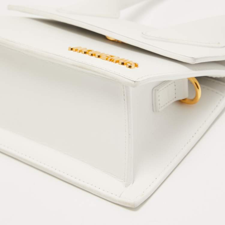 Pre Owned Jacquemus White Leather Le Chiquito Top Handle Bag