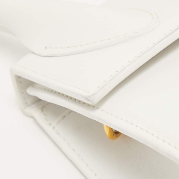 Pre Owned Jacquemus White Leather Le Chiquito Top Handle Bag