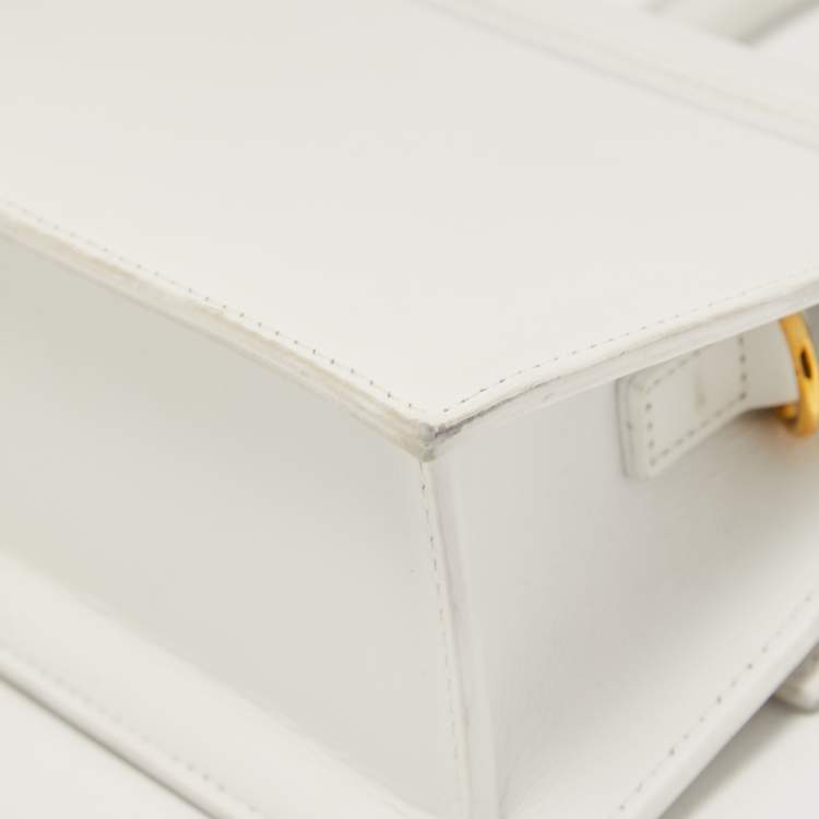 Pre Owned Jacquemus White Leather Le Chiquito Top Handle Bag
