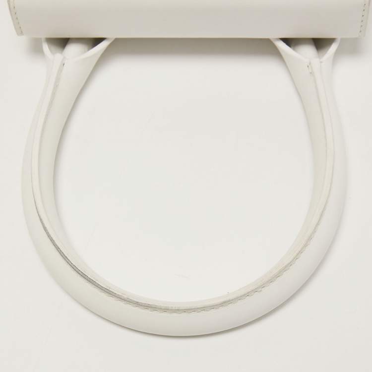 Pre Owned Jacquemus White Leather Le Chiquito Top Handle Bag