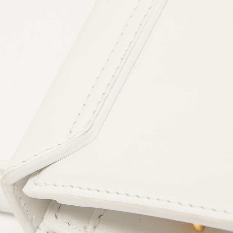 Pre Owned Jacquemus White Leather Le Chiquito Top Handle Bag