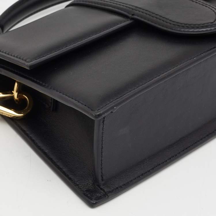 Pre Owned Jacquemus Black Leather Le Bambino Top Handle Bag
