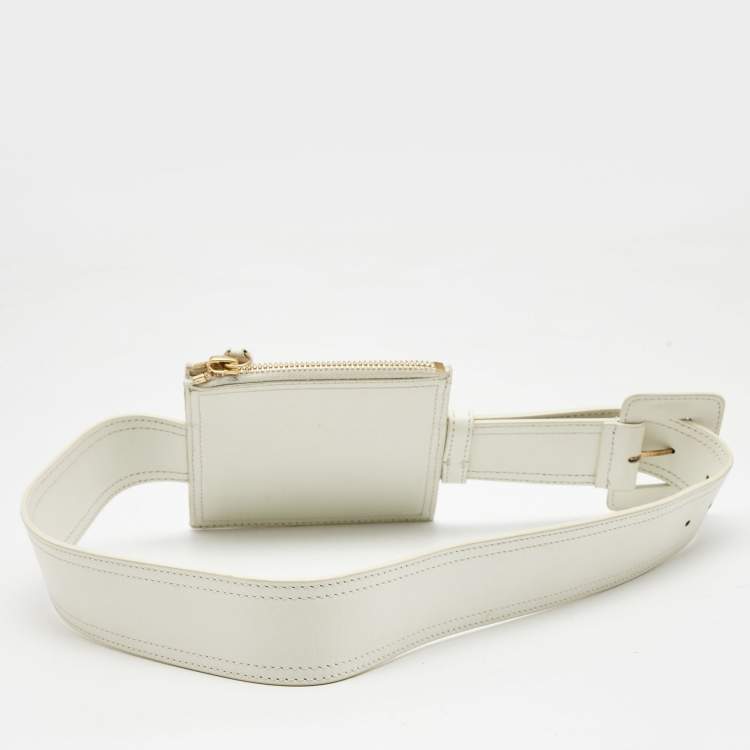 Pre Owned Jacquemus White Leather La Ceinture Carree Belt Bag