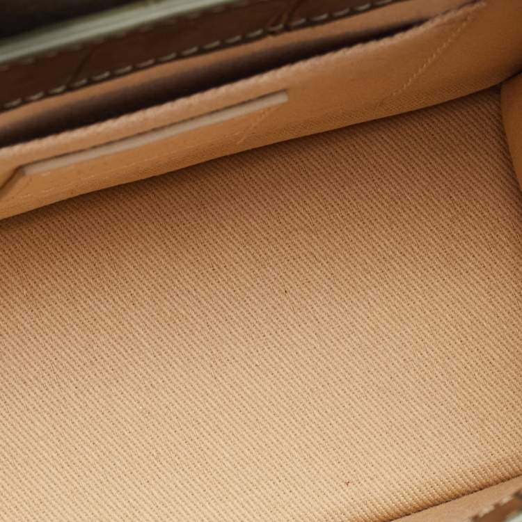 Pre Owned Jacquemus Khaki Green Croc Embossed Leather Le Chiquito Bag