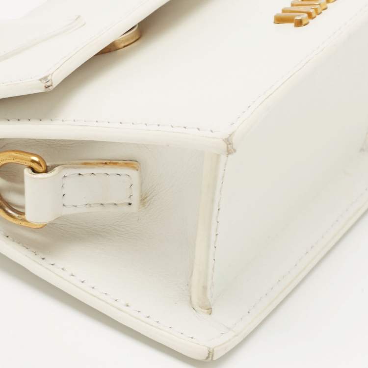 Pre Owned Jacquemus White Leather Mini Le Chiquito Bag