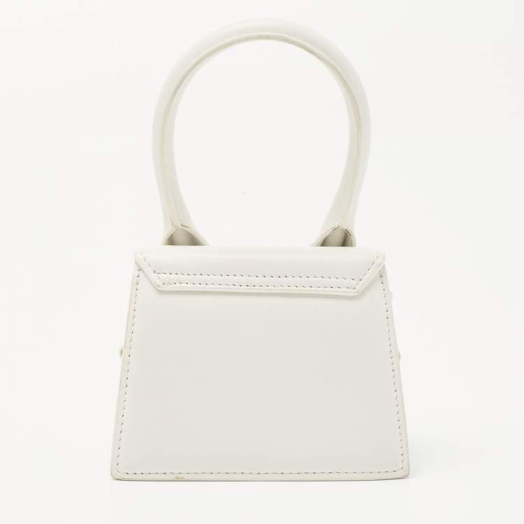 Pre Owned Jacquemus White Leather Mini Le Chiquito Bag
