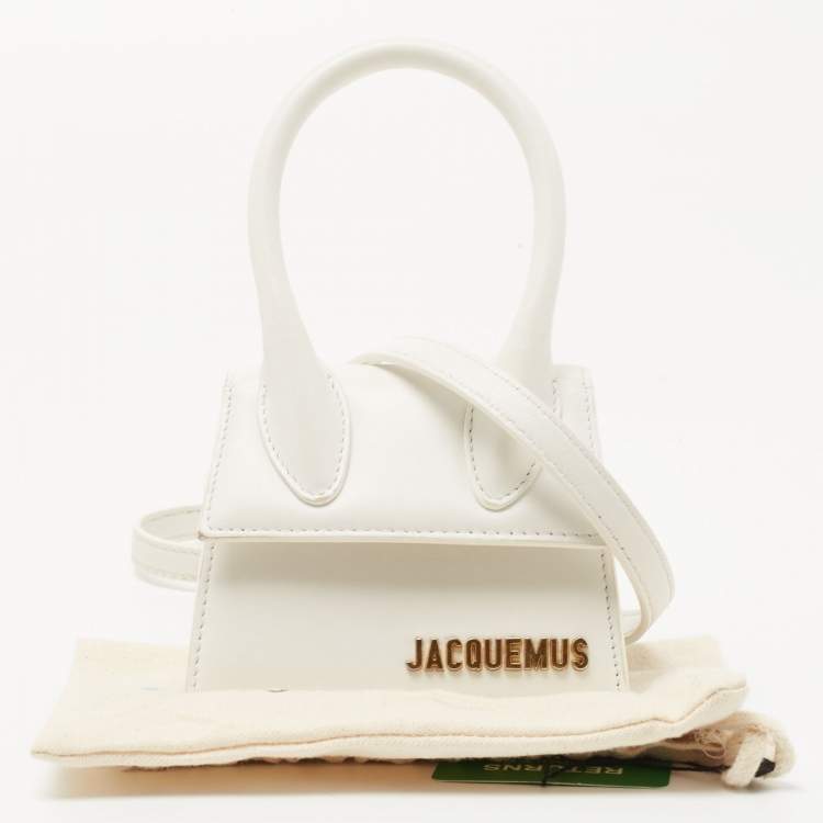 Pre Owned Jacquemus White Leather Mini Le Chiquito Bag
