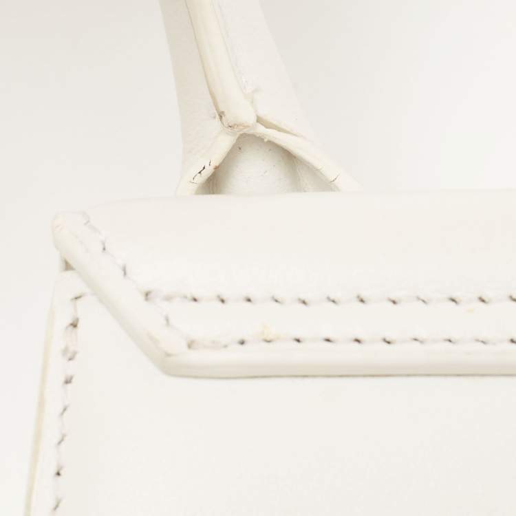 Pre Owned Jacquemus White Leather Mini Le Chiquito Bag