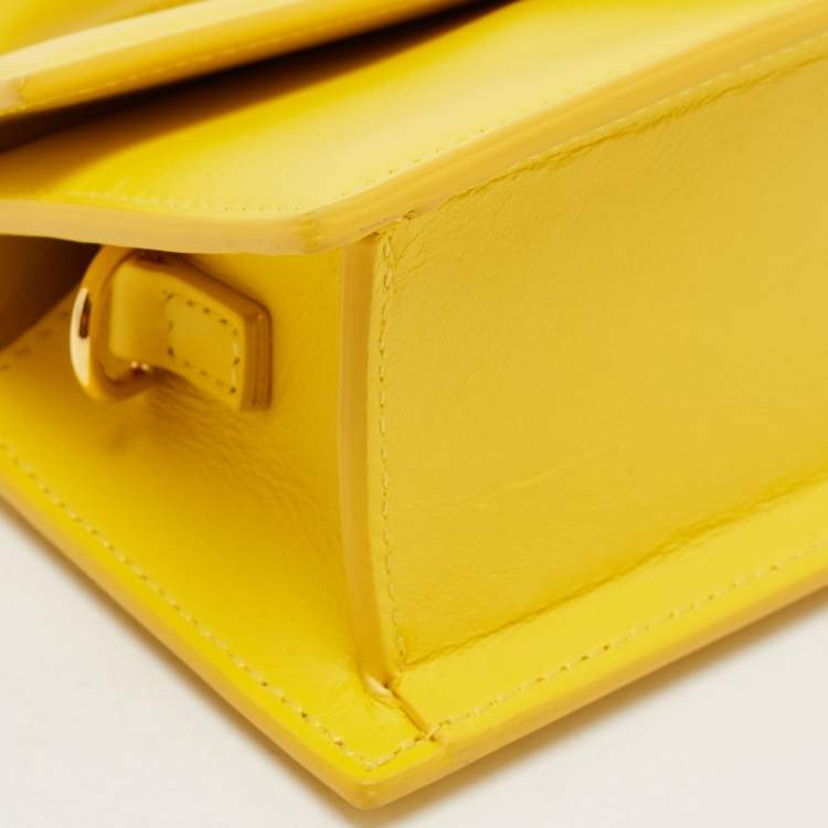 Pre Owned Jacquemus Yellow Leather Le Bambino Top Handle Bag