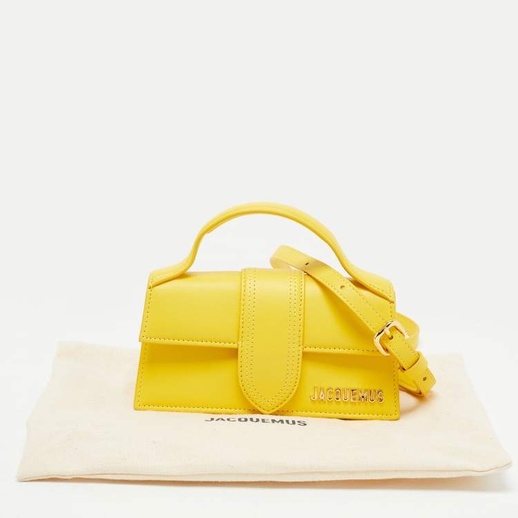 Pre Owned Jacquemus Yellow Leather Le Bambino Top Handle Bag