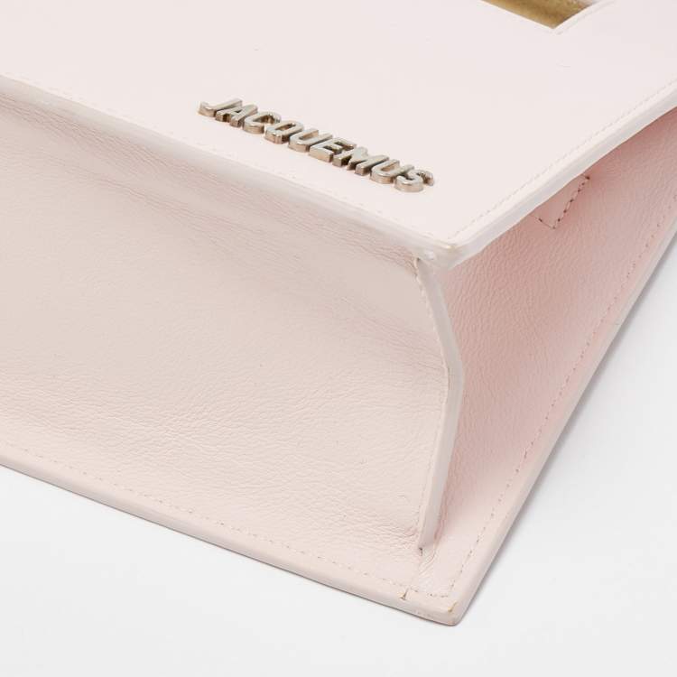 Pre Owned Jacquemus Pink Leather Asymmetrical Shoulder Bag 