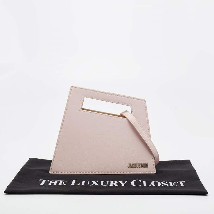 Pre Owned Jacquemus Pink Leather Asymmetrical Shoulder Bag 