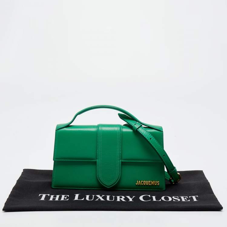 Pre Owned Jacquemus Green Leather Le Grand Bambino Top Handle Bag