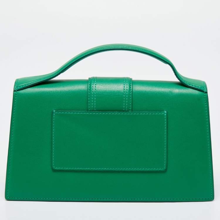 Pre Owned Jacquemus Green Leather Le Grand Bambino Top Handle Bag