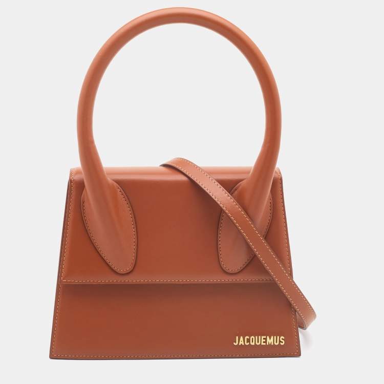 Pre Owned Jacquemus Tan Leather Grand Le Chiquito Top Handle Bag