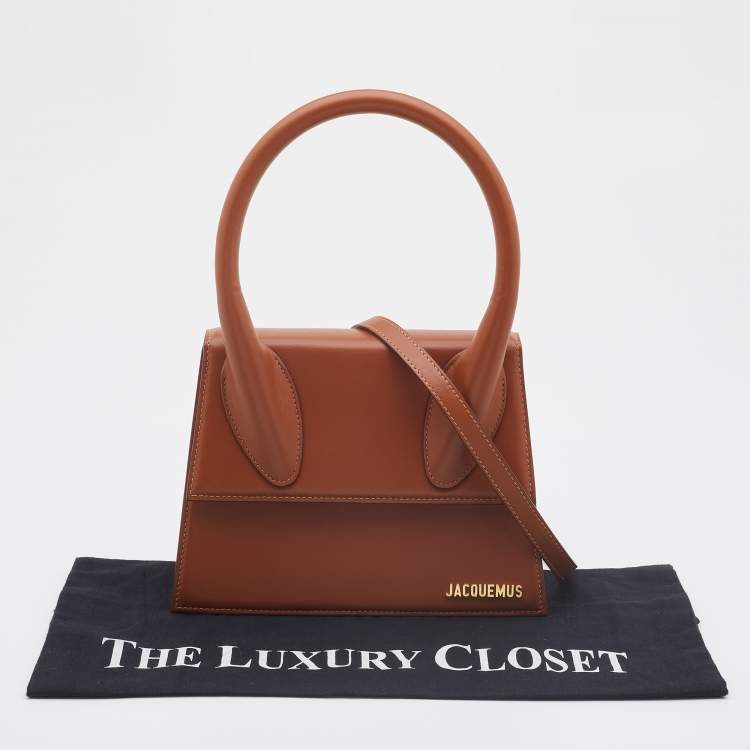 Pre Owned Jacquemus Tan Leather Grand Le Chiquito Top Handle Bag