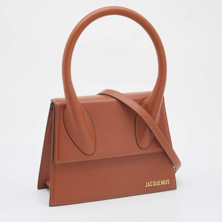 Pre Owned Jacquemus Tan Leather Grand Le Chiquito Top Handle Bag
