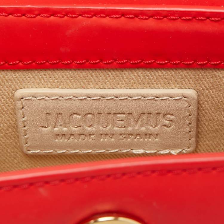 Pre Owned Jacquemus Matte Red Leather Mini Le Chiquito Top Handle Bag