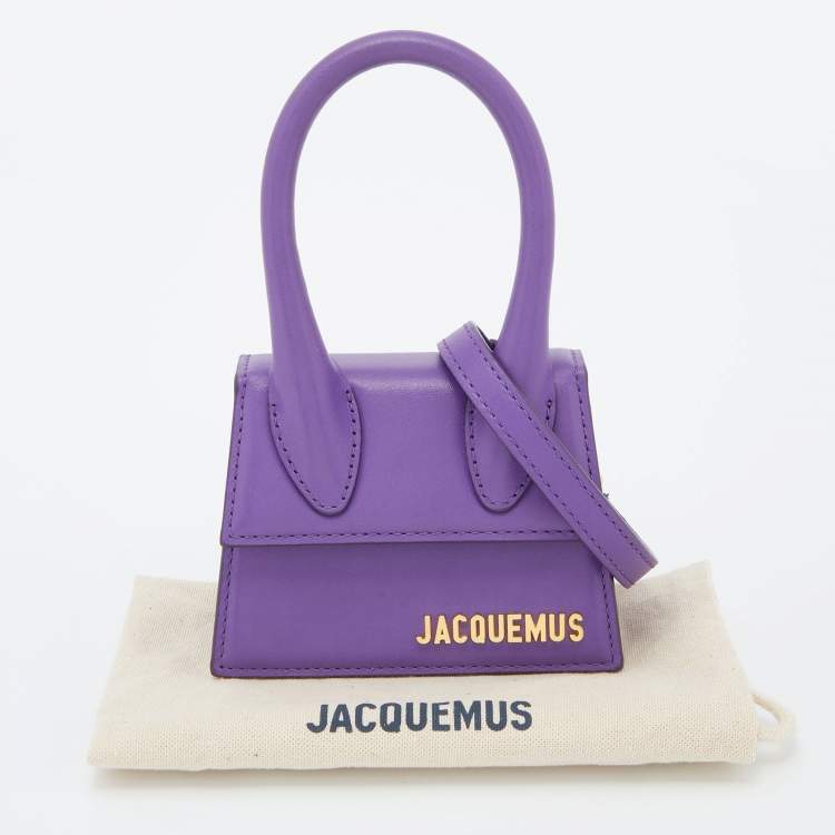 Pre Owned Jacquemus Purple Leather Mini Le Chiquito Bag