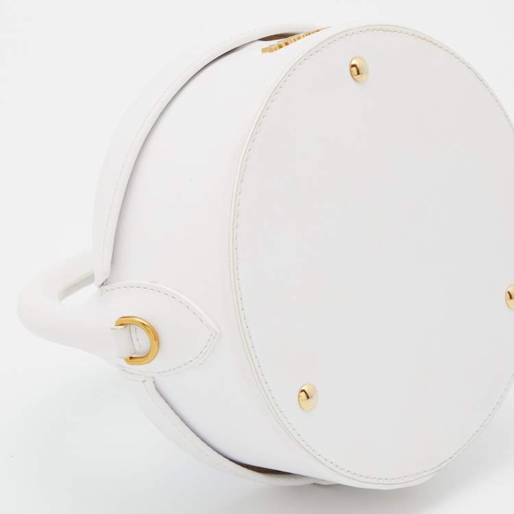 Pre Owned Jacquemus White Leather La Boite A Gateaux Top Handle Bag