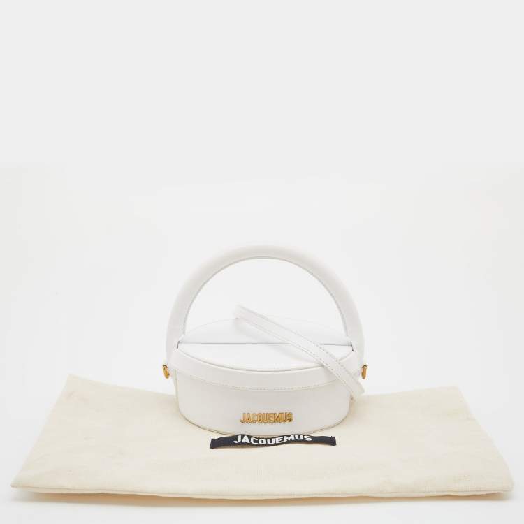 Pre Owned Jacquemus White Leather La Boite A Gateaux Top Handle Bag
