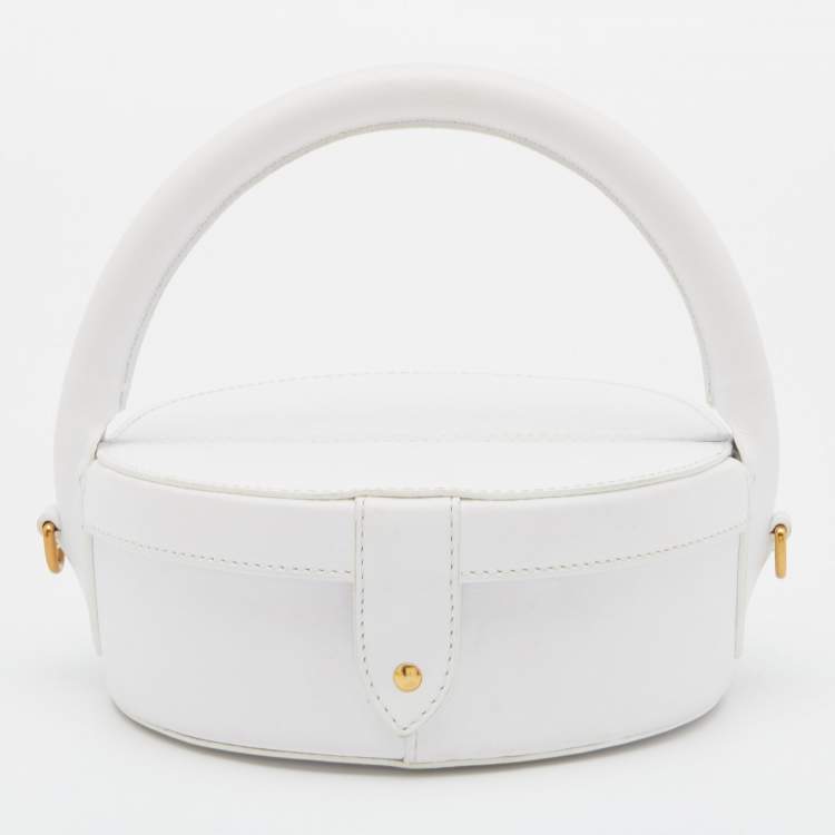 Pre Owned Jacquemus White Leather La Boite A Gateaux Top Handle Bag