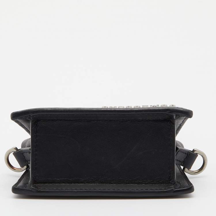 Pre Owned Jacquemus Black Leather Mini Le Chiquito Top Handle Bag