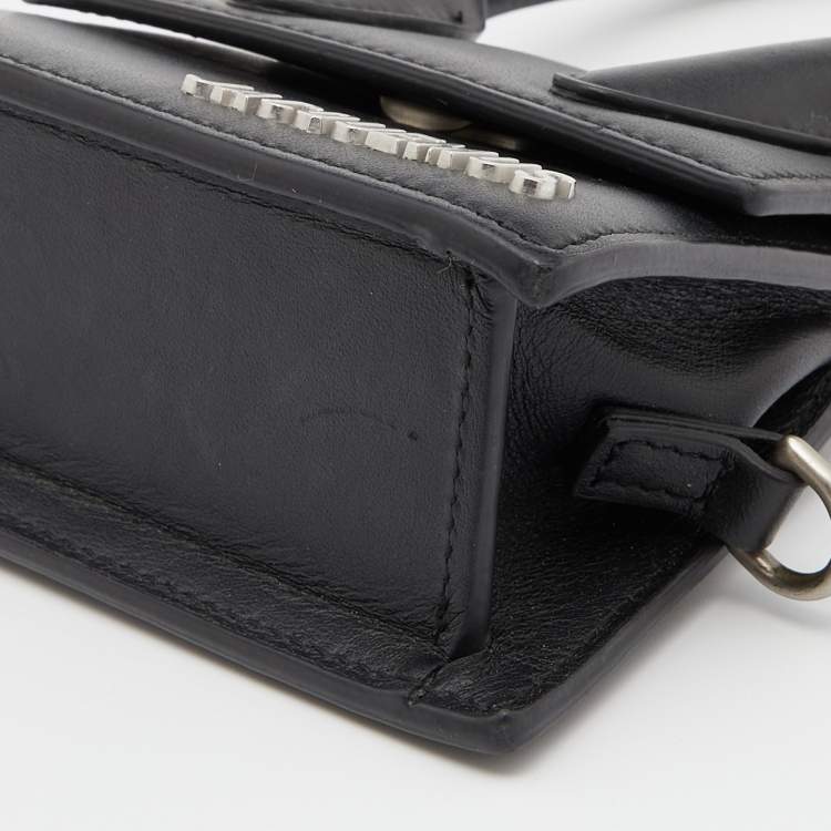 Pre Owned Jacquemus Black Leather Mini Le Chiquito Top Handle Bag