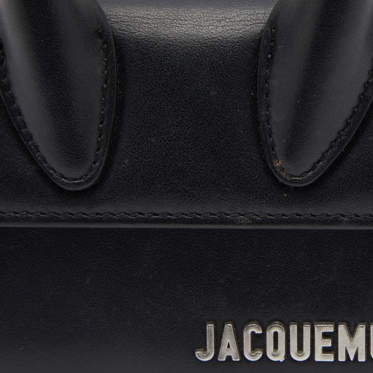 Pre Owned Jacquemus Black Leather Mini Le Chiquito Top Handle Bag