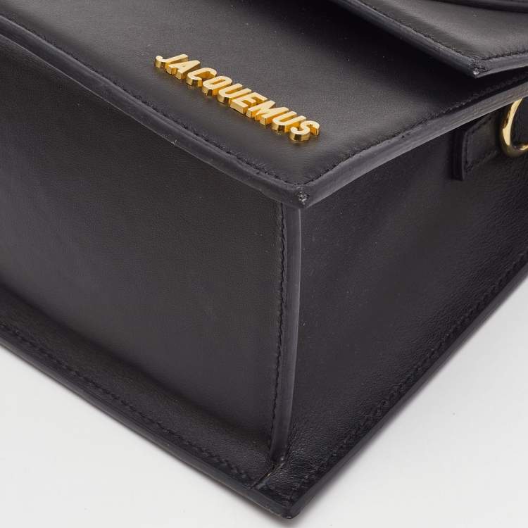 Pre Owned Jacquemus Black Leather Grand Le Chiquito Top Handle Bag