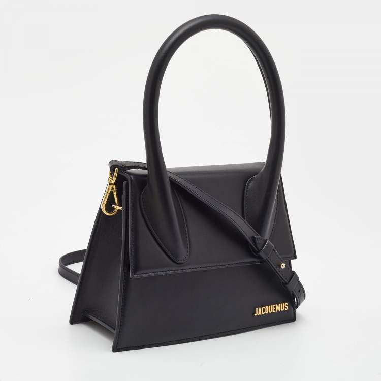 Pre Owned Jacquemus Black Leather Grand Le Chiquito Top Handle Bag