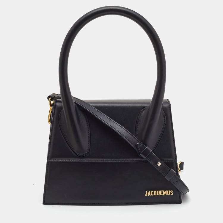 Pre Owned Jacquemus Black Leather Grand Le Chiquito Top Handle Bag