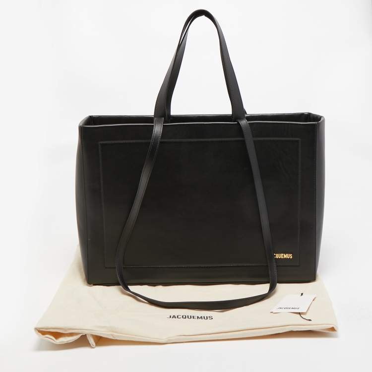 Pre Owned Jacquemus Black Leather Le Cabas Neve Tote