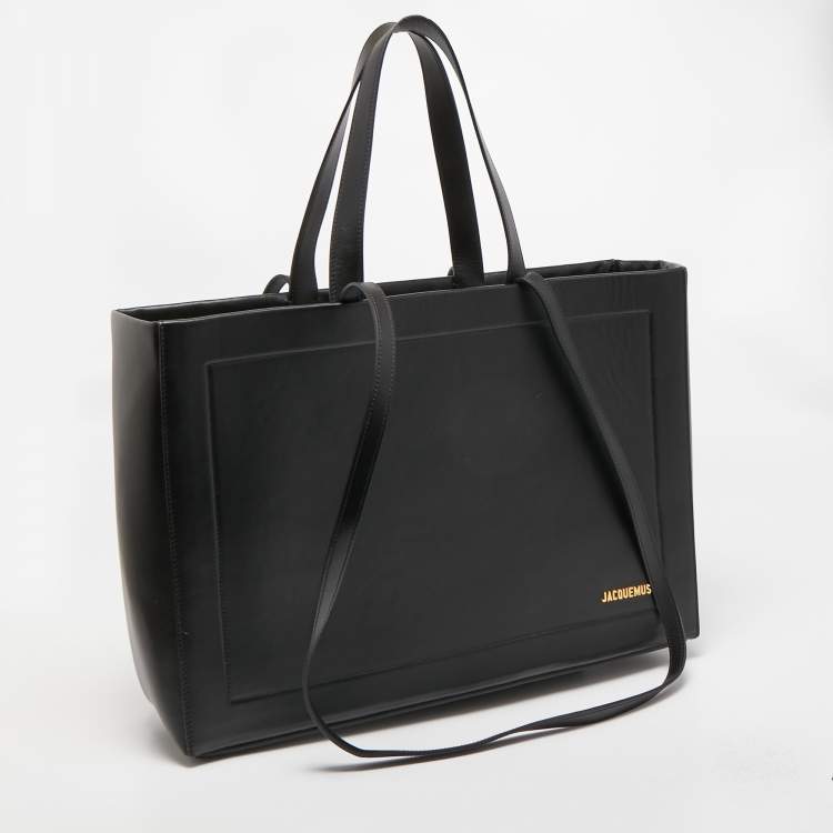 Pre Owned Jacquemus Black Leather Le Cabas Neve Tote