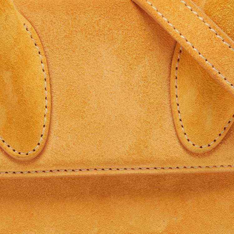 Pre Owned Jacquemus Mustard Suede Le Chiquito Top Handle Bag
